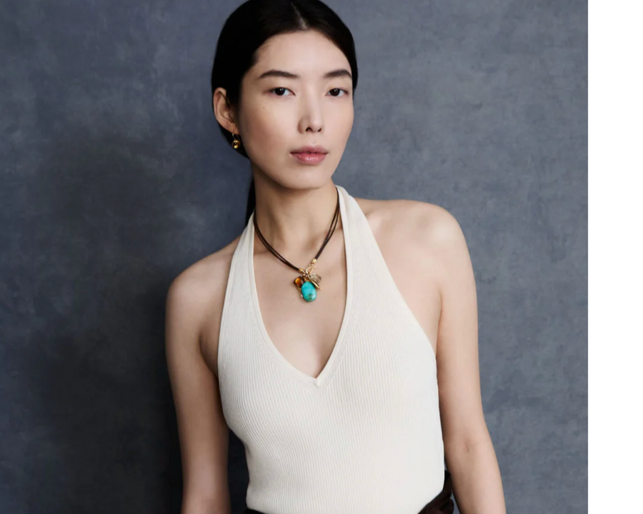 Chan Luu Traveler Leather Charm Necklace - Turquoise
