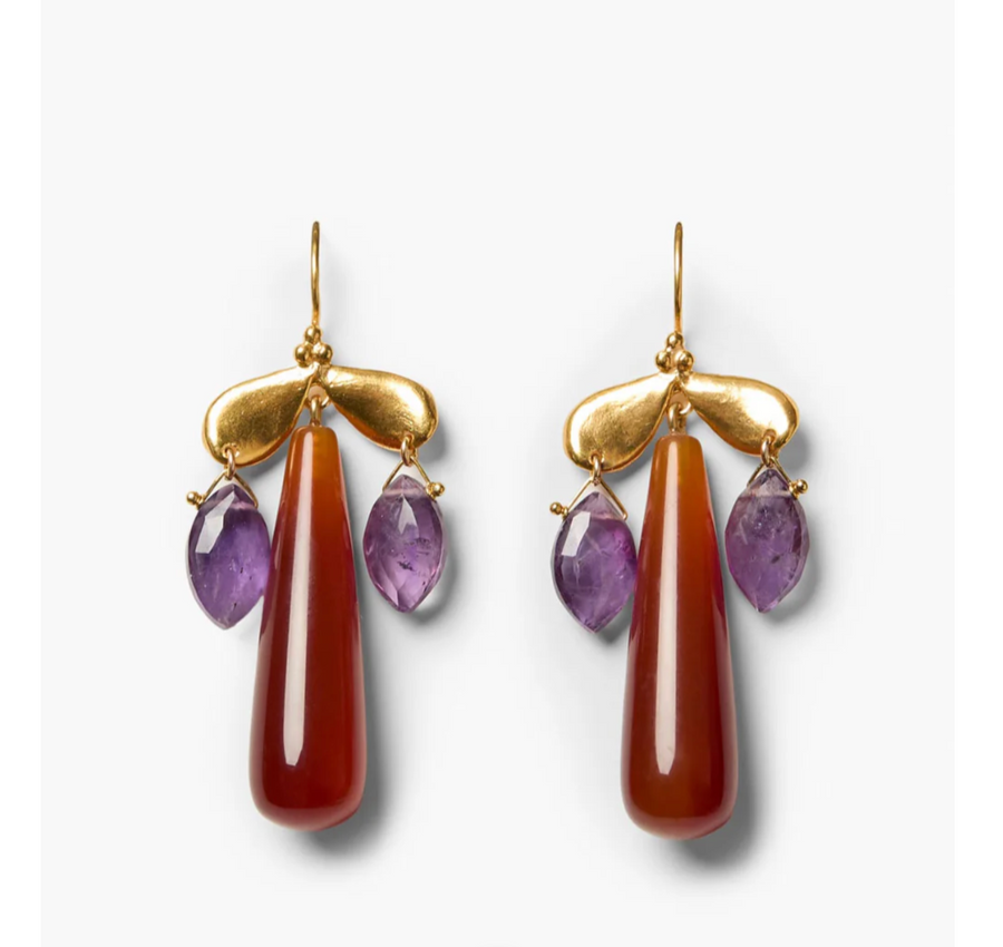 Chan Luu Dragonfly Chandelier Earrings - Red Agate