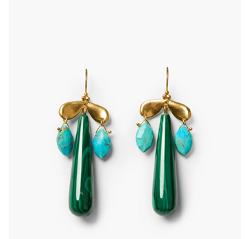 Chan Luu Dragonfly Chandelier Earrings - Malachite