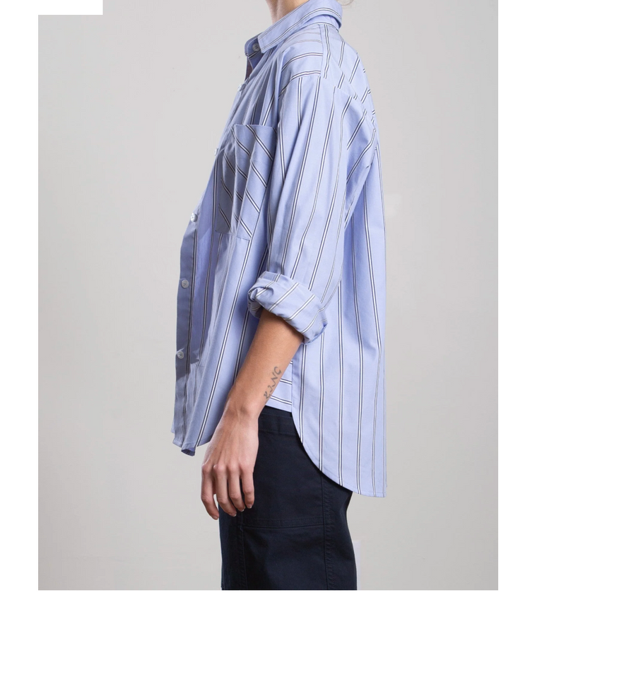 PHARAOH Jessie Shirt - Periwinkle Japanese Stripe