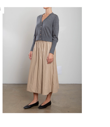 PHARAOH Faux Leather Claudia Skirt - Biscotti
