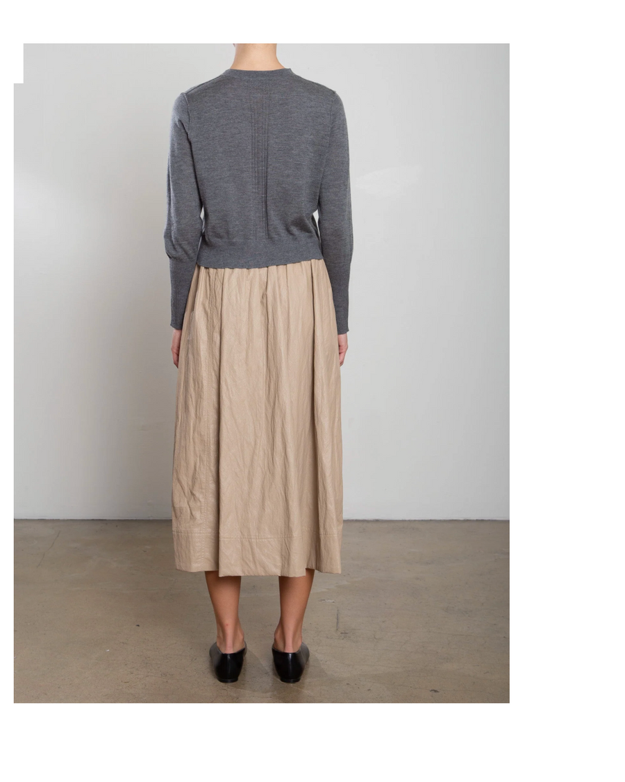 PHARAOH Faux Leather Claudia Skirt - Biscotti
