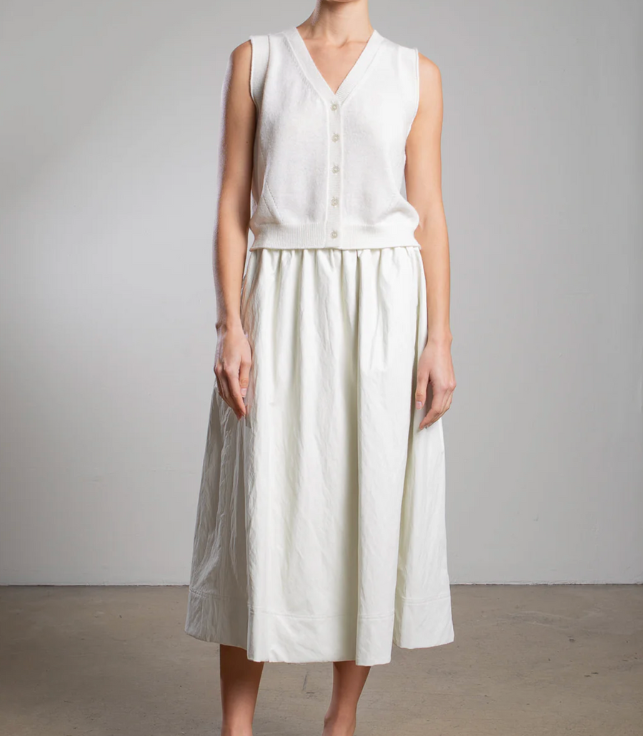 PHARAOH Claudia Faux Leather Skirt - Ivory