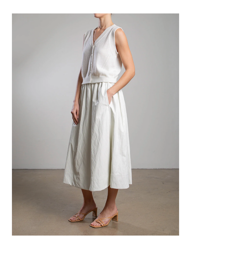 PHARAOH Claudia Faux Leather Skirt - Ivory
