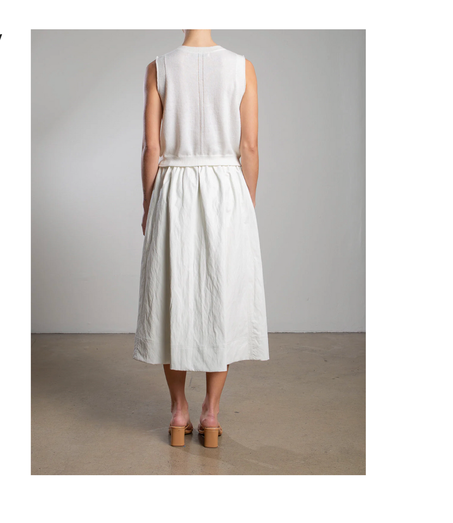 PHARAOH Claudia Faux Leather Skirt - Ivory