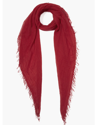 Cashmere And Silk Scarf - Biking Red