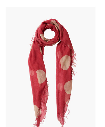 Cashmere And Silk Scarf - Red Cream
