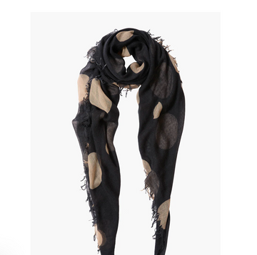 Cashmere And Silk Scarf - Black Cream