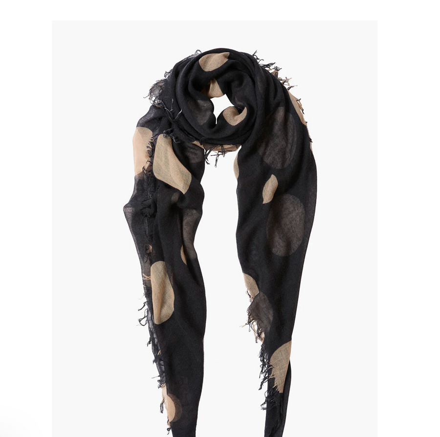 Cashmere And Silk Scarf - Black Cream