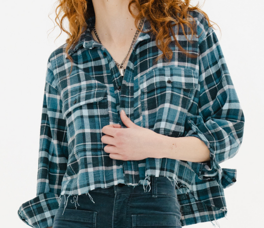ASKK NY Crosby Flannel - Slate Plaid