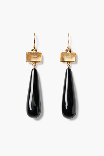 Chan Luu Teardrop Earrings - Black Agate