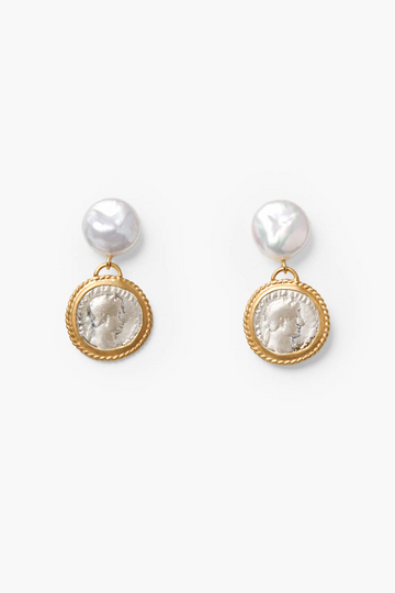 Sydney Coin Earrings - Freshwater Pearl