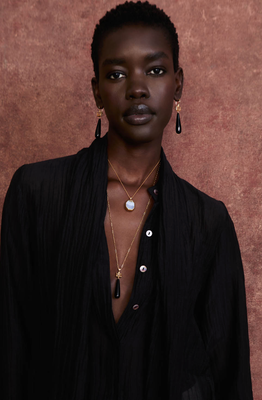 Chan Luu Teardrop Necklace - Black Agate