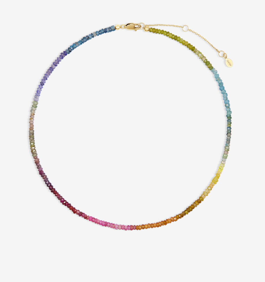 SHASHI Aisha Gemstone Necklace - Muted Rainbow