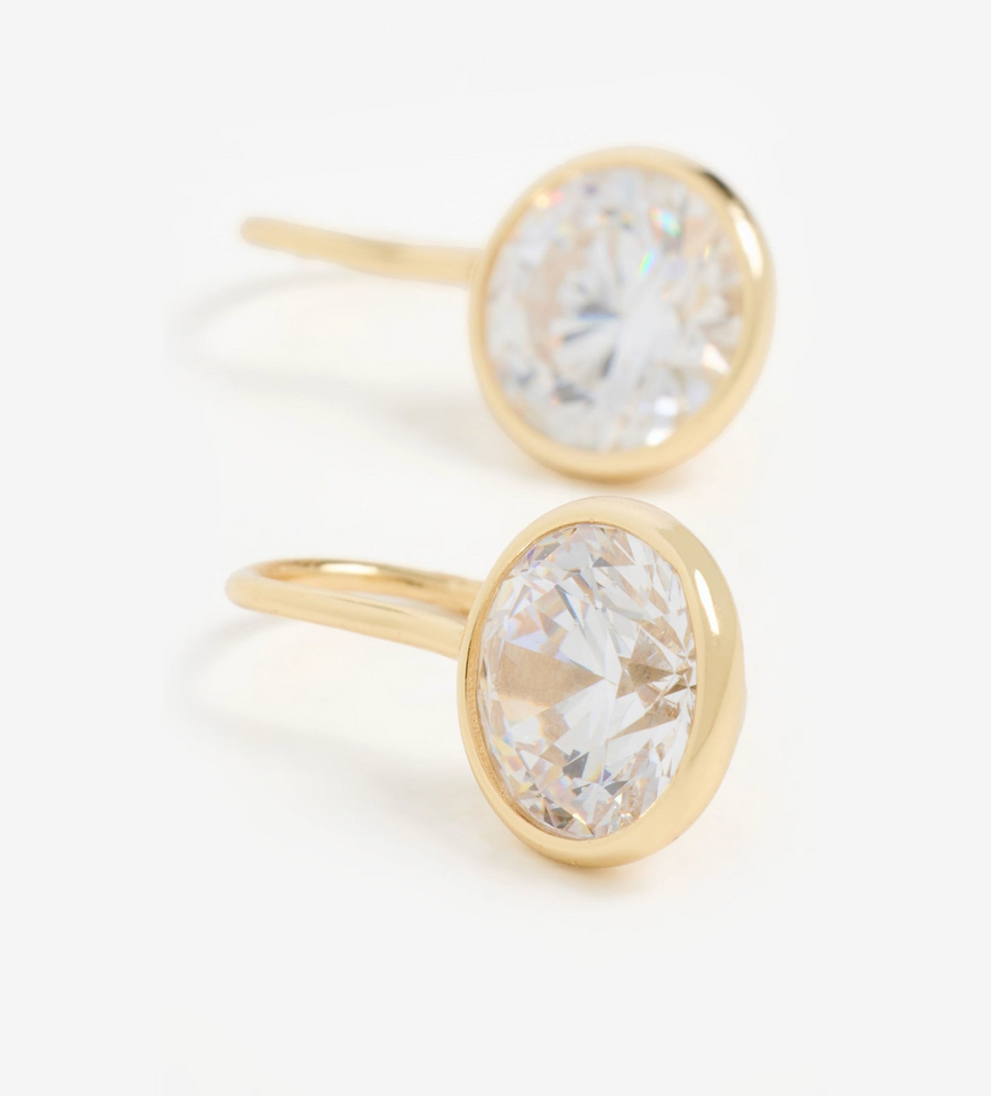SHASHI Bezel Drop Earring - Gold