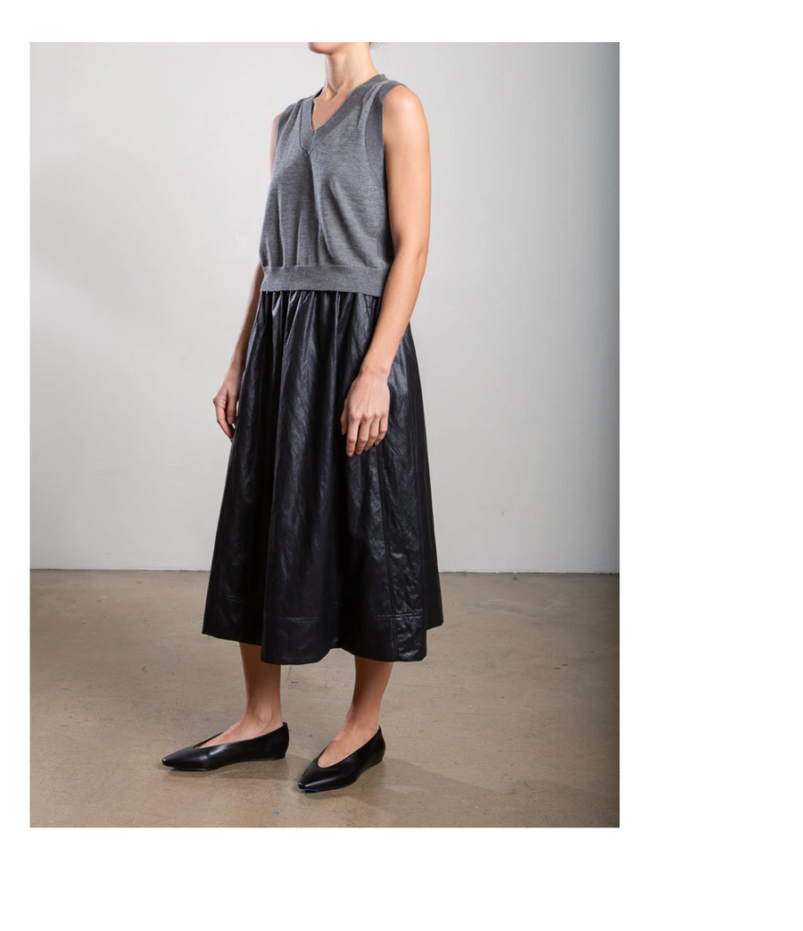 PHARAOH Claudia Faux Leather Skirt - Black