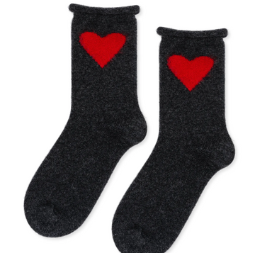 Hansel From Basel Love Cashmere Crew- Charcoal