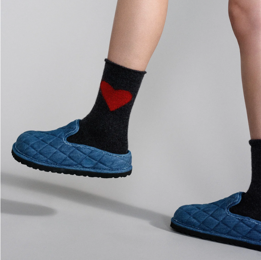 Hansel From Basel Love Cashmere Crew- Charcoal