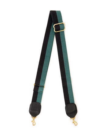 Clare V. Adjustable Crossbody Strap - Black/Evergreen