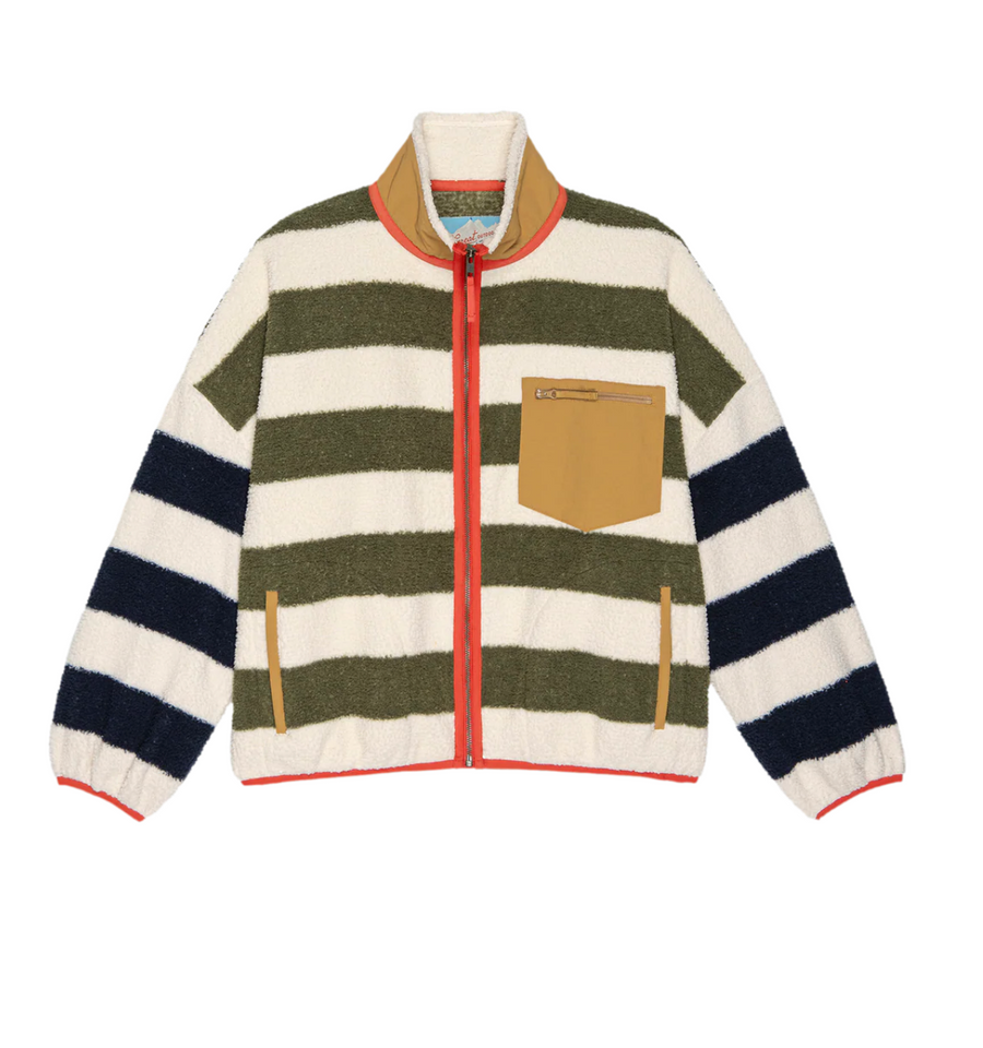 The Great Plush Terrain Full Zip - Mixed Heritage Stripe