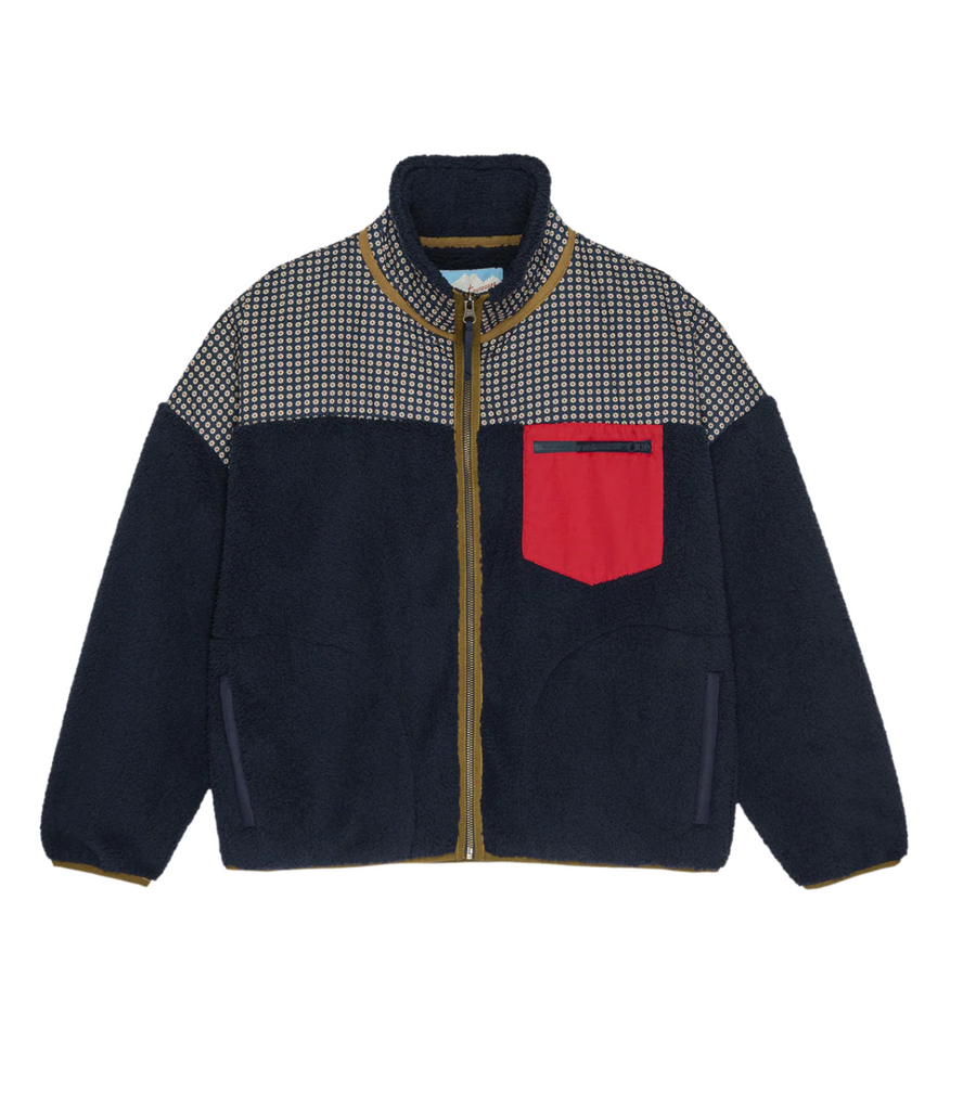 The Great Print-Mix Plush Terrain Full-Zip - Mini Frosted Daisy & Navy