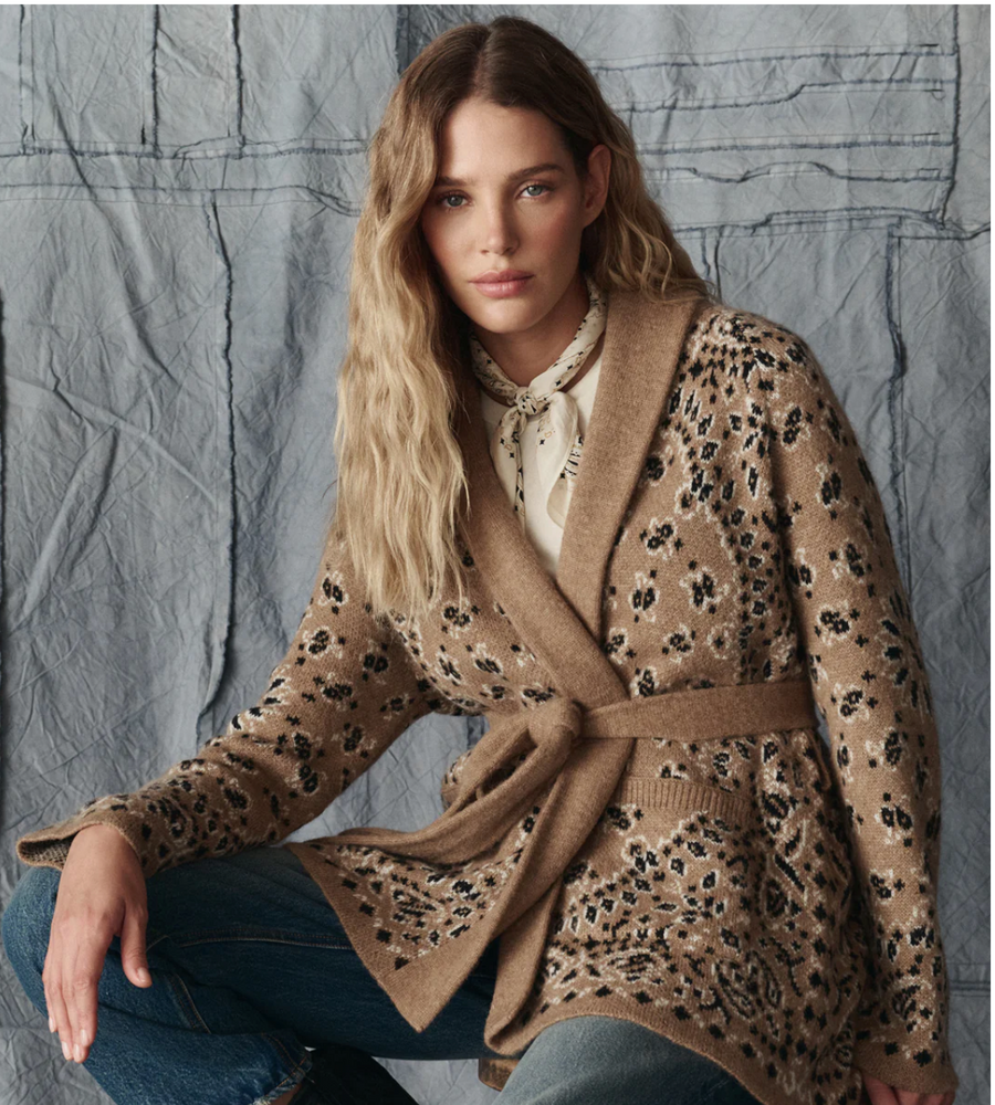The Great Bandana Riding Cardigan - Camel