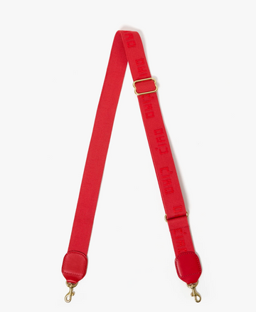 Clare V. Adjustable Crossbody Strap- Super Red Tonal Ciao