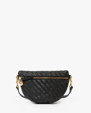 Clare V. Petite Fanny Woven Zig Zag- Black