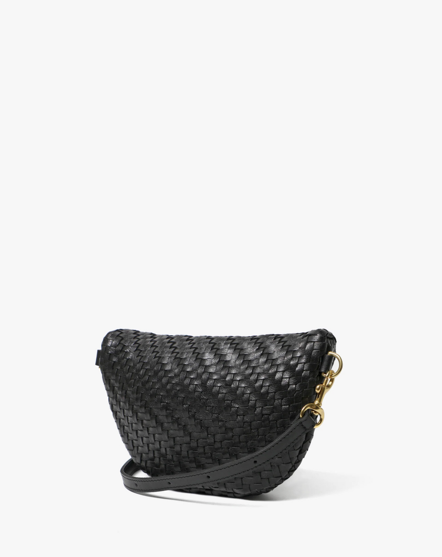 Clare V. Petite Fanny Woven Zig Zag- Black