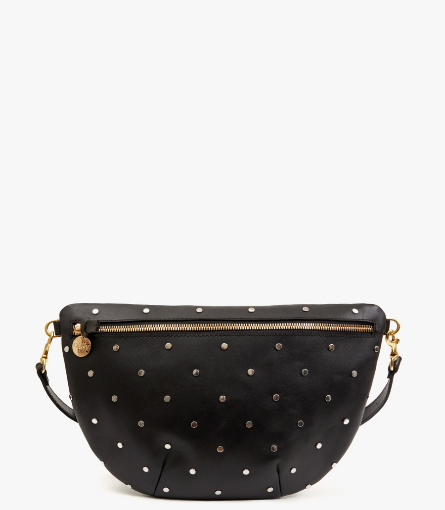 Clare V. Grande Fanny- Black w/ Studs