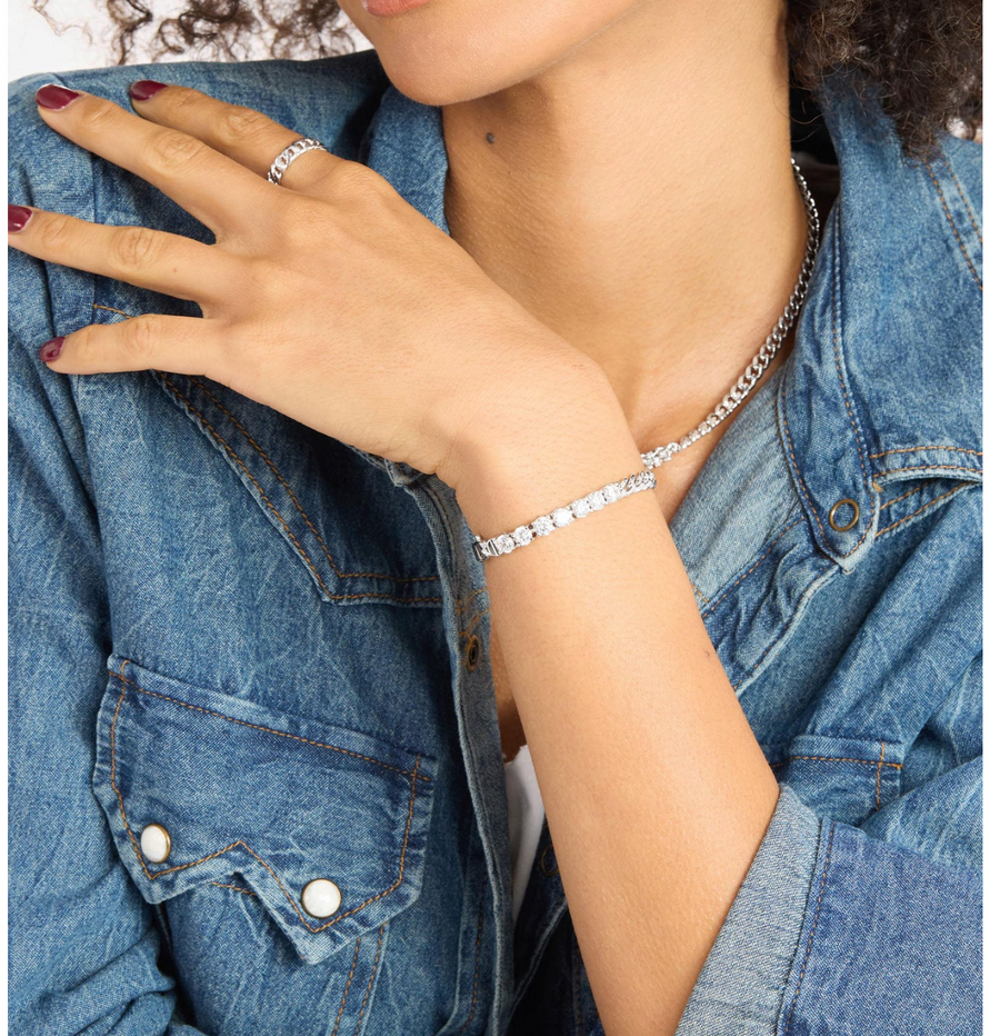 Melinda Maria Baby Julian Loves Diamonds Bracelet - Silver