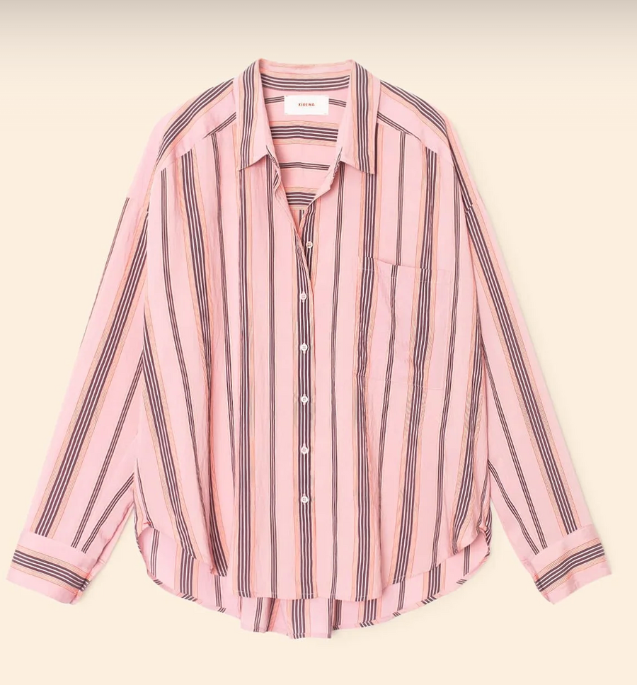 Xirena Stripe Jordy Shirt - Blush