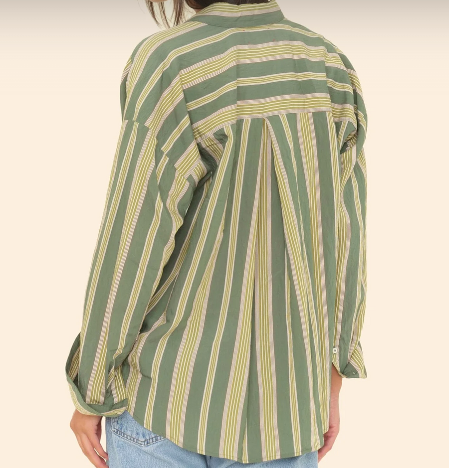 Xirena Stripe Jordy Shirt - Spruce