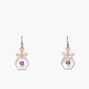 Chan Luu Prism Earrings - Clear Quartz