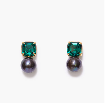 Chan Luu Josephine Earrings - Emerald Crystal