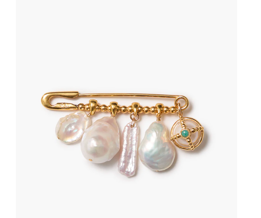 Chan Luu Charlotte Brooch - White Pearl