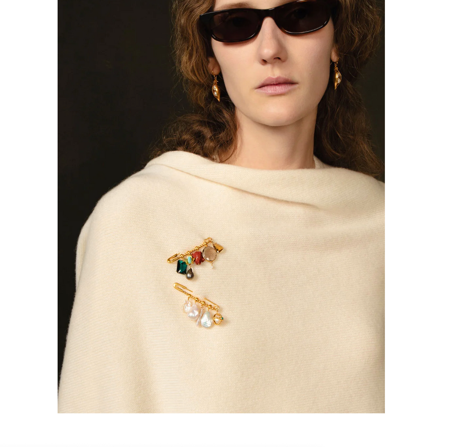 Chan Luu Charlotte Brooch - White Pearl