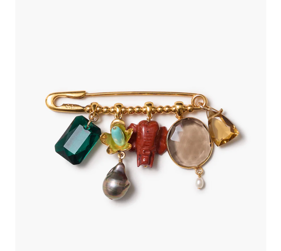 Chan Luu Elephant Brooch - Multi