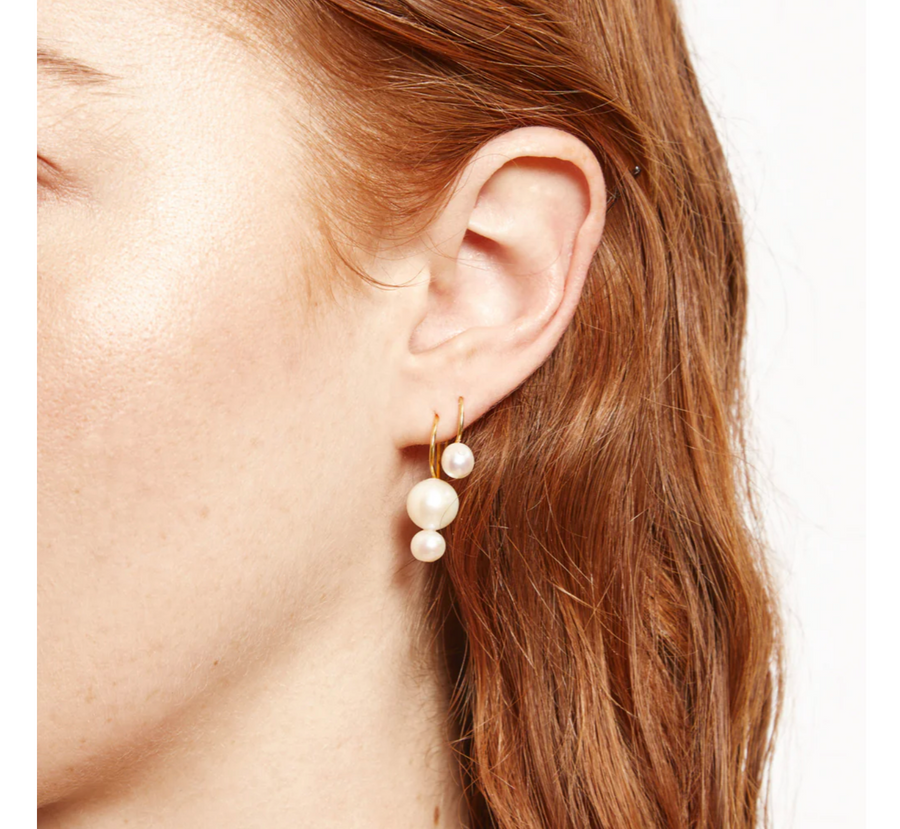Chan Luu Diem Drop Mini Pearl Earrings - Gold