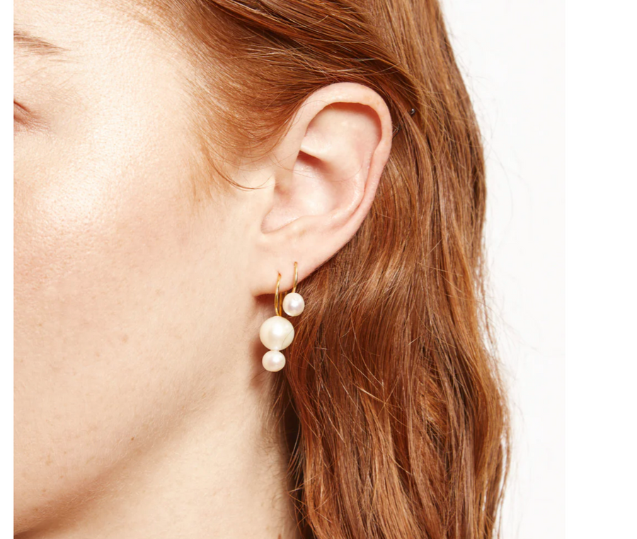 Chan Luu Phoebe Drop Earrings - White Pearl