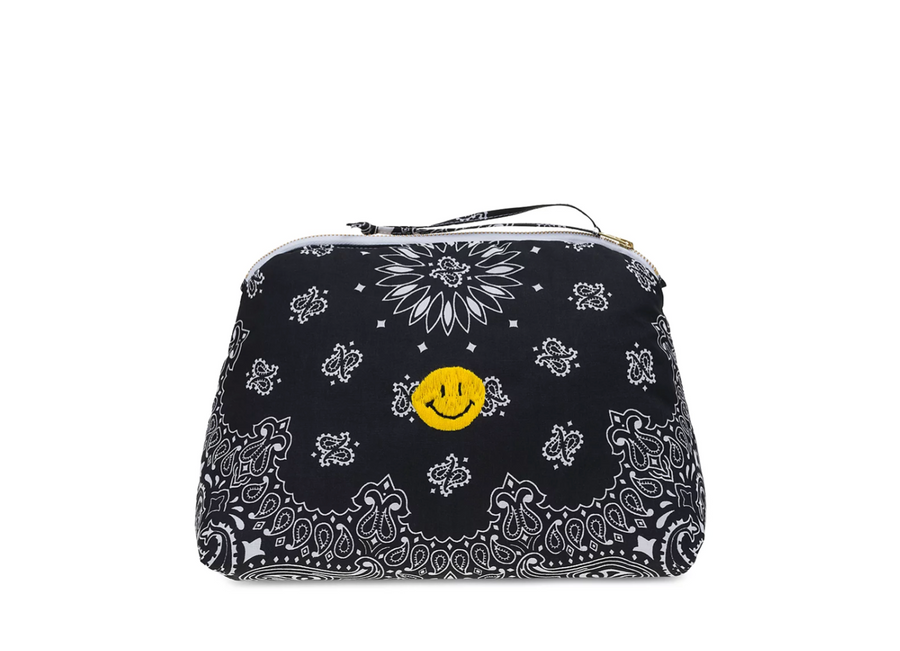 Call It By Your Name Happy Face Large Vanity Pouch - Black – BLUSH