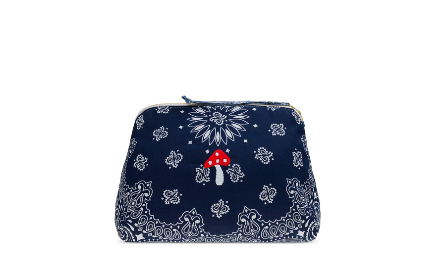 CALL IT BY NAME ポーチ Call It By Your Name MUSHROOM Large Vanity Pouch - Navy/Chambray