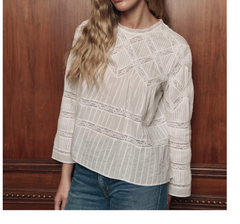 The Great Lattice Lace Victorian Top - White