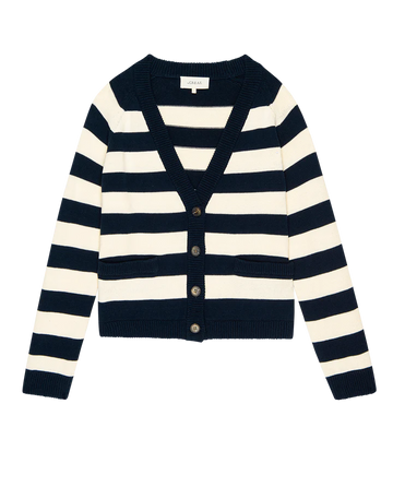 Varsity Cardigan - Navy Range Stripe