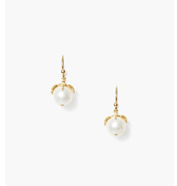 Lark Drop Earrings - Mini White Pearl