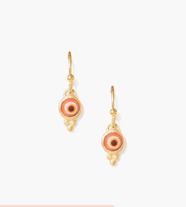 Rose Micro Evil Eye Earrings - Gold