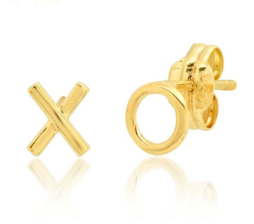 Gold Fine 14K Gold XO Studs
