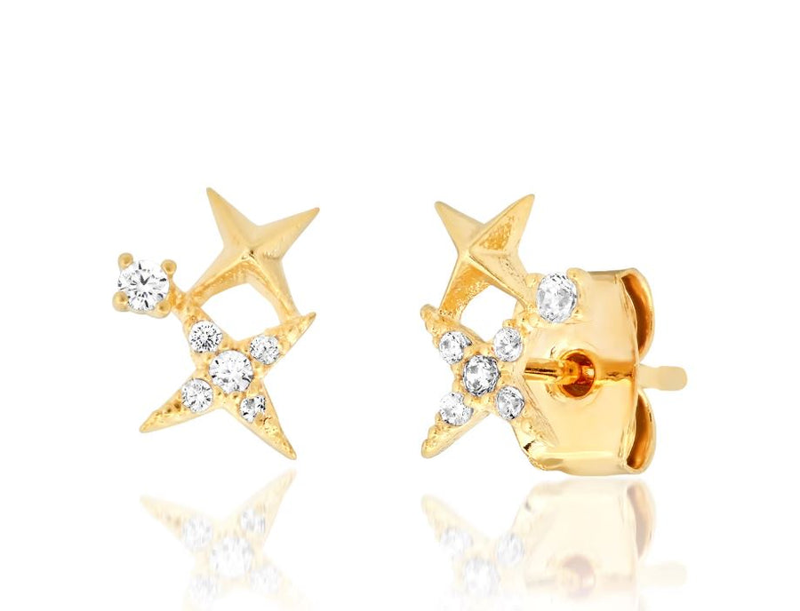 Starburst Cluster Stud Earrings - Gold